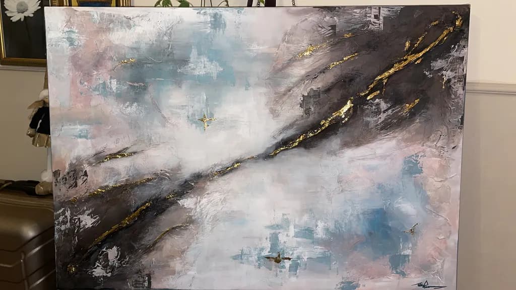 Abstract Texture with Gold Streaks
