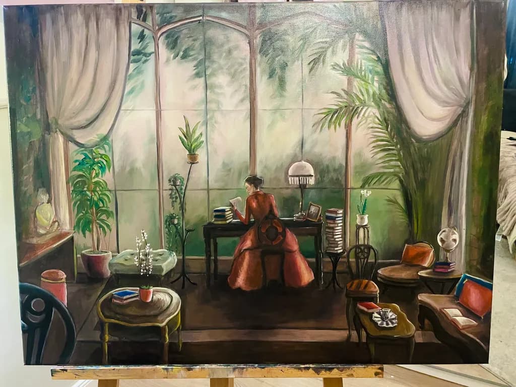 Reading Room with Plants