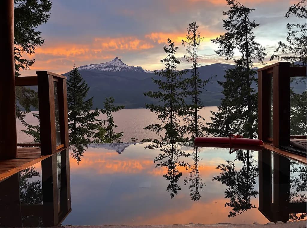 Mountain Lake at Sunset