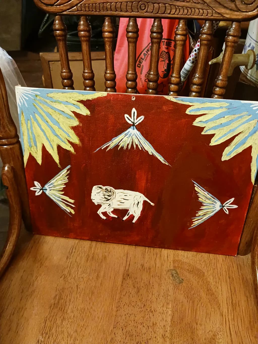 Painted Bison Feathers