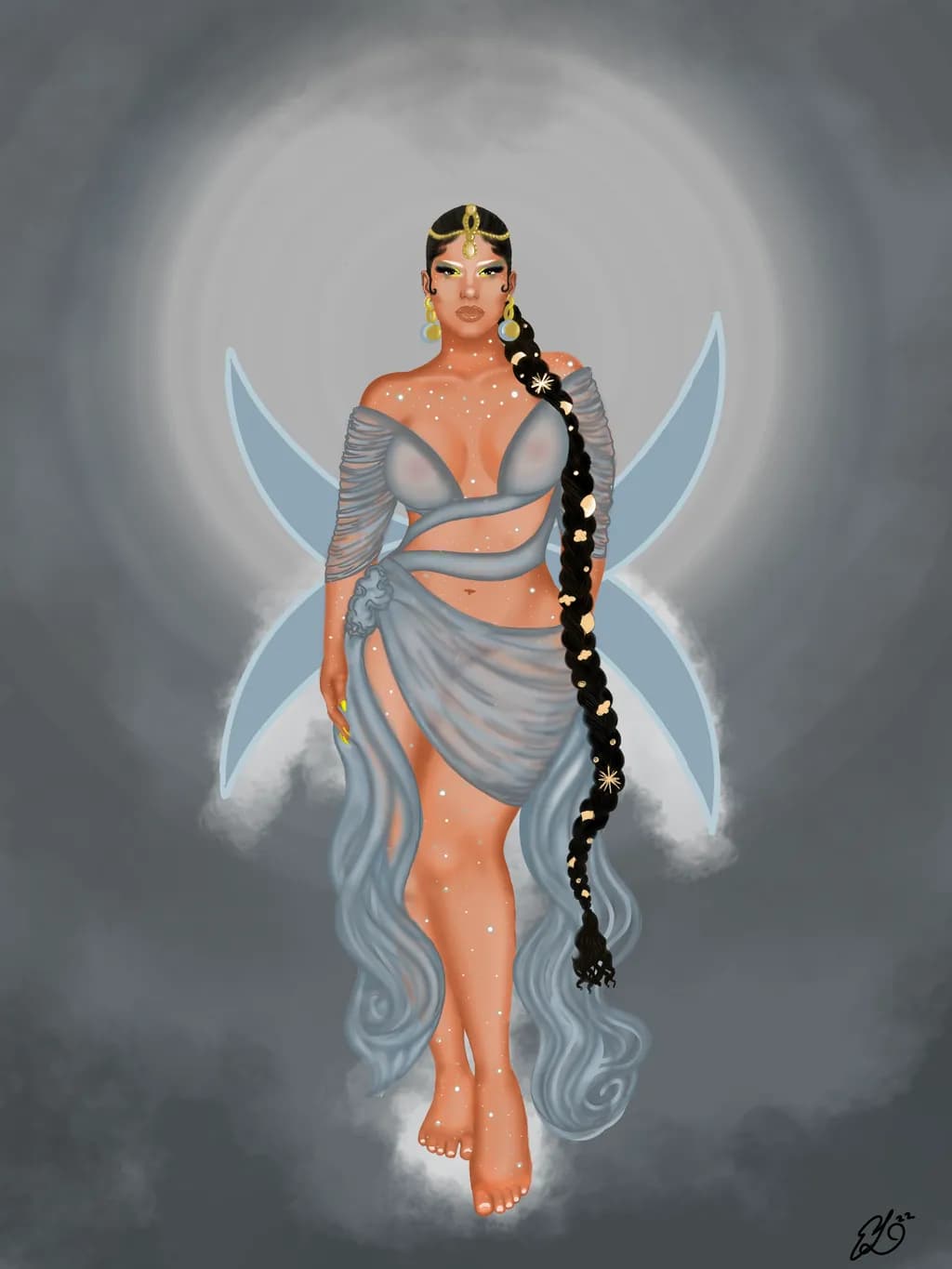 Moonlit Winged Goddess