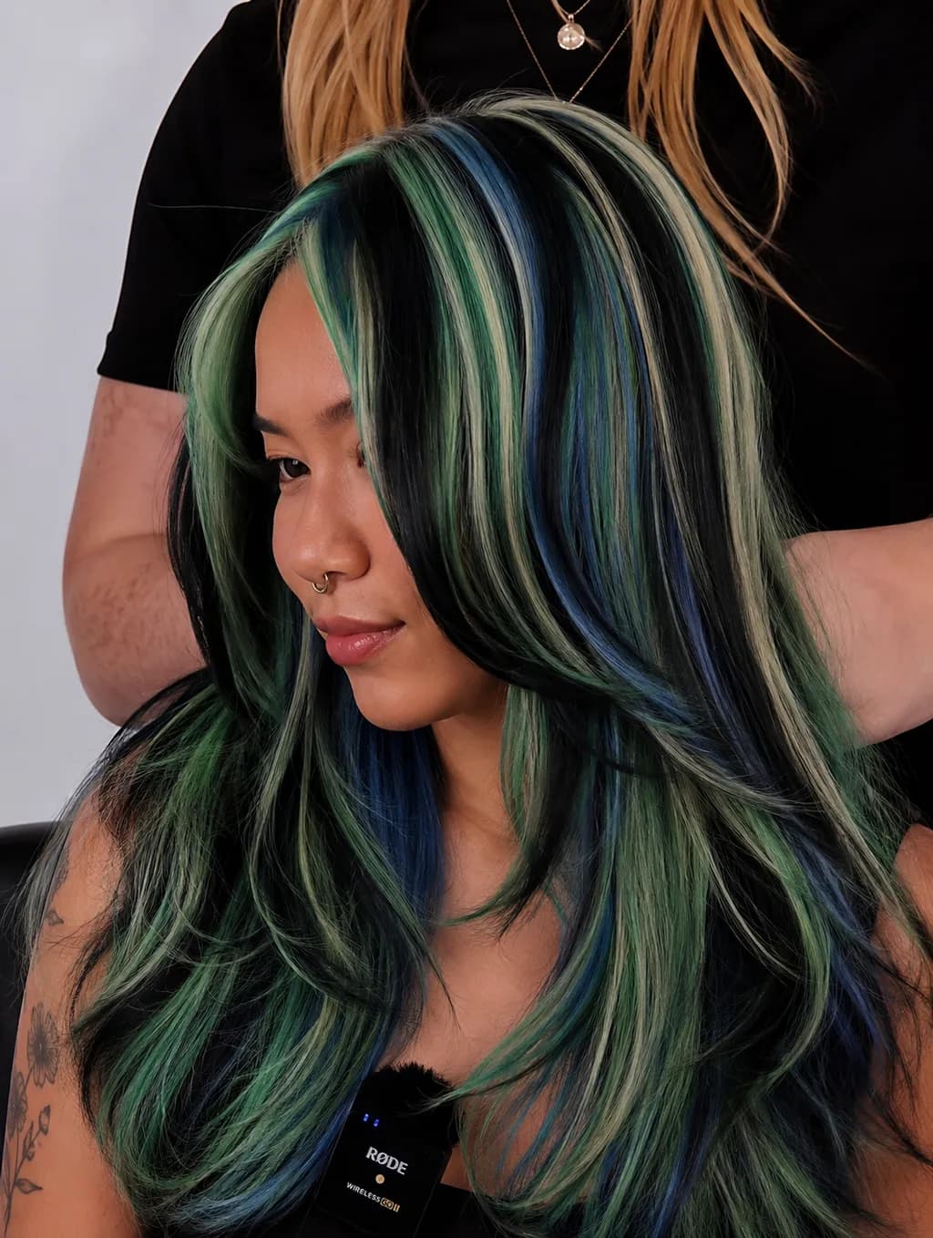 Emerald Blue Hair Portrait