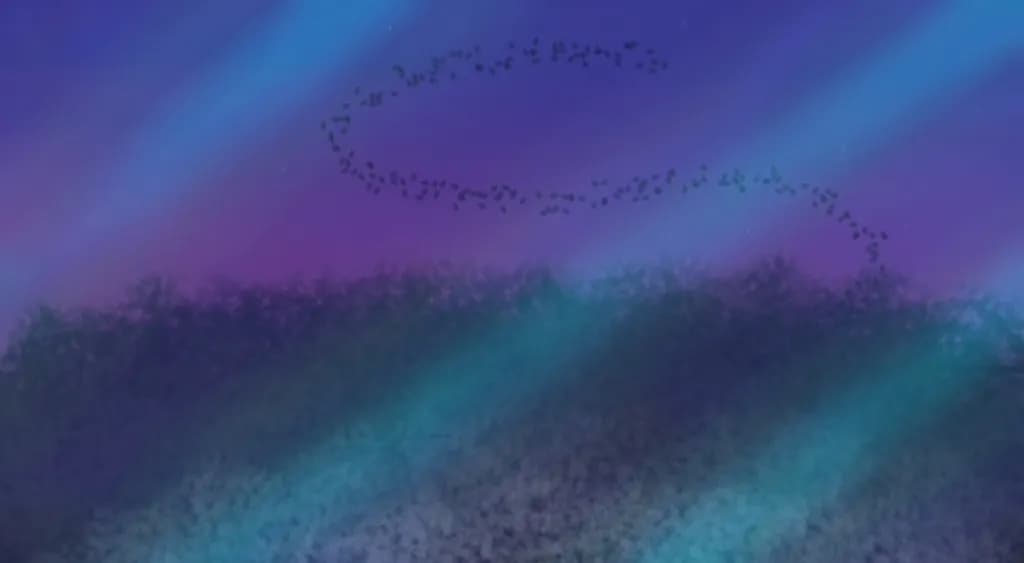 Twilight Flight Over Water