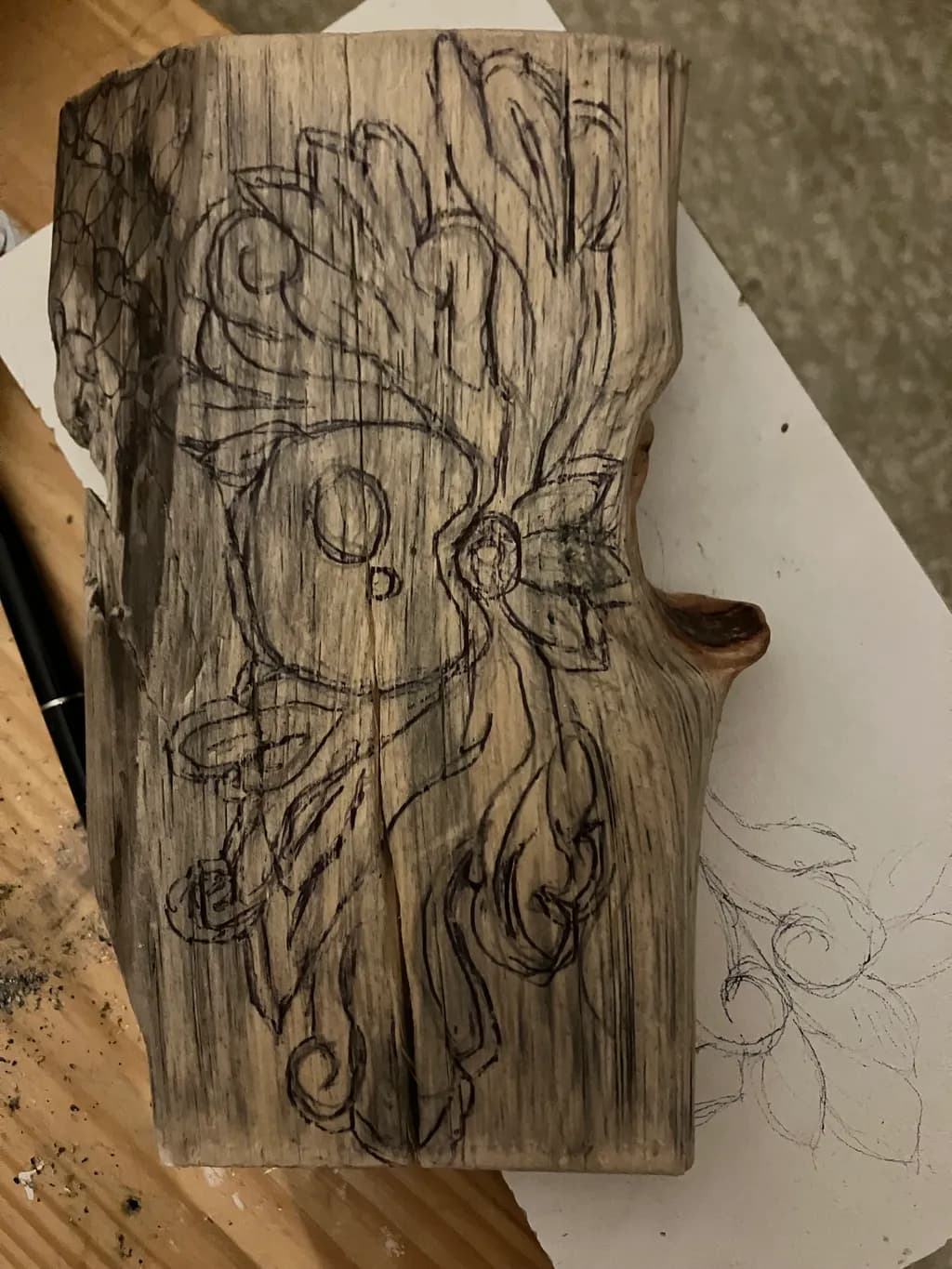 Carved Floral Portrait