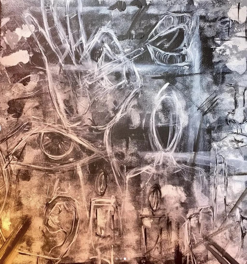 Abstract Art in Charcoal and Copper