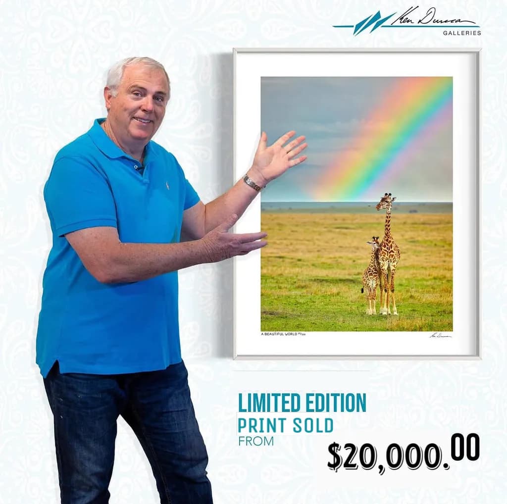 Giraffes Beneath a Rainbow