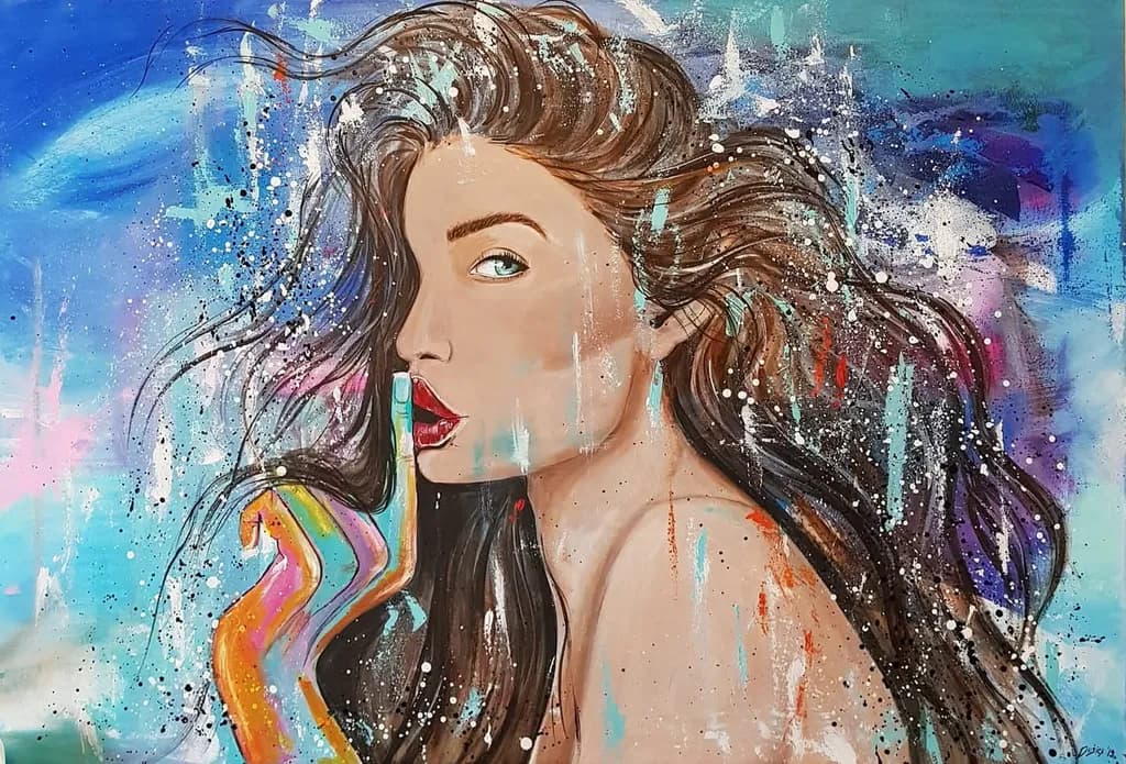 Painted Woman in Blue