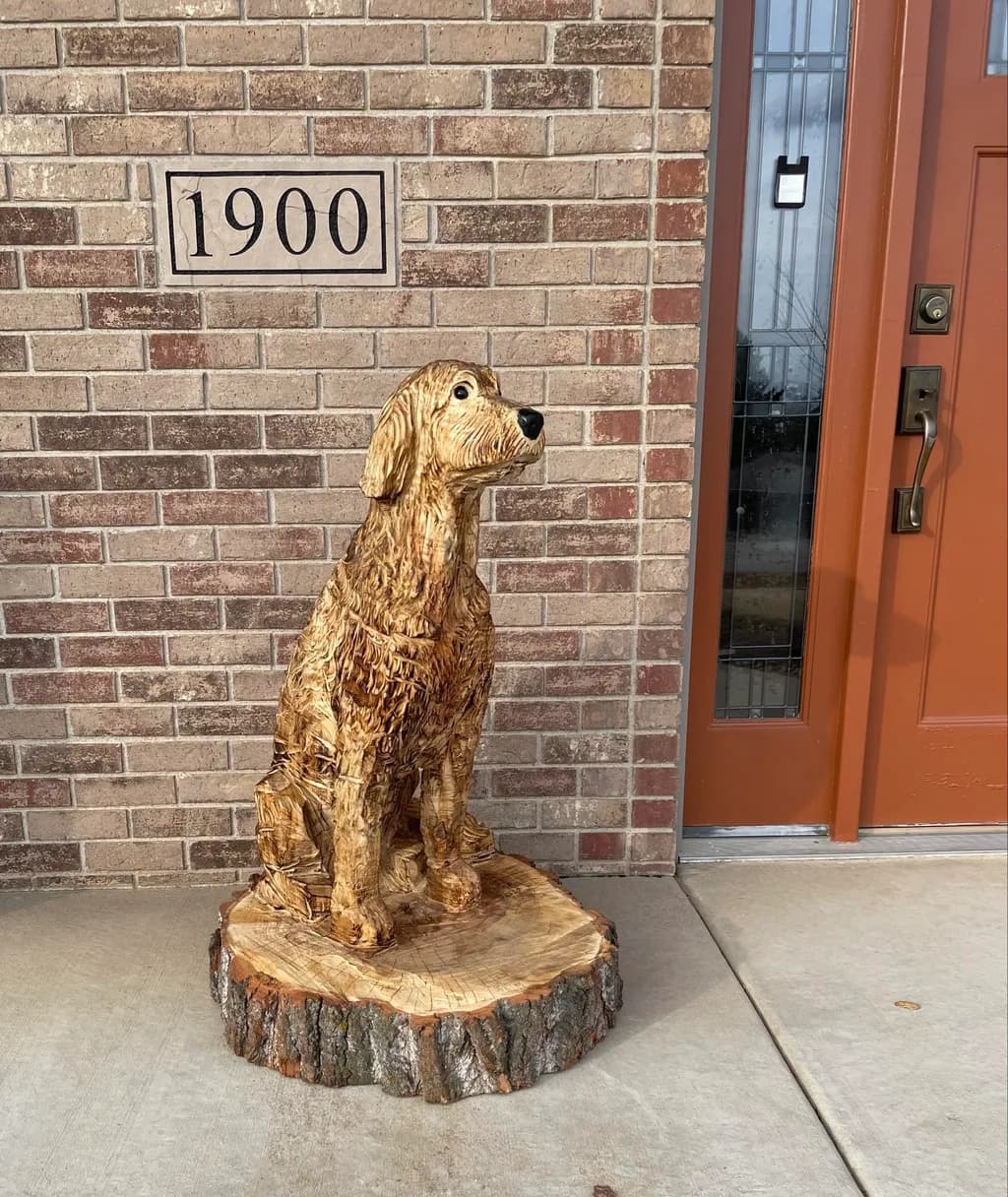 Golden Retriever Welcome Sculpture