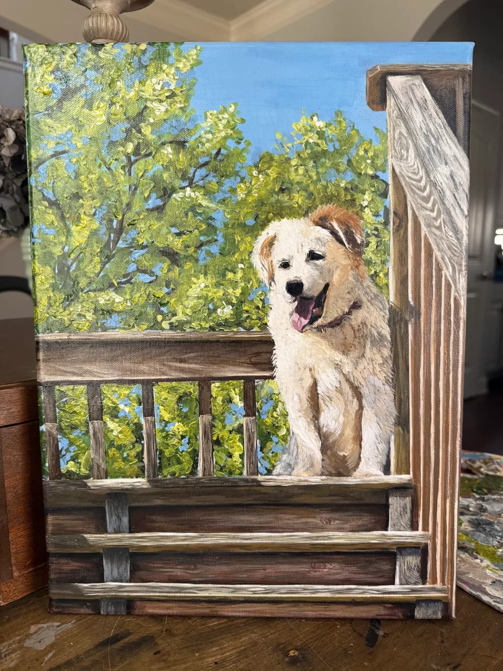 Golden Retriever on the Porch