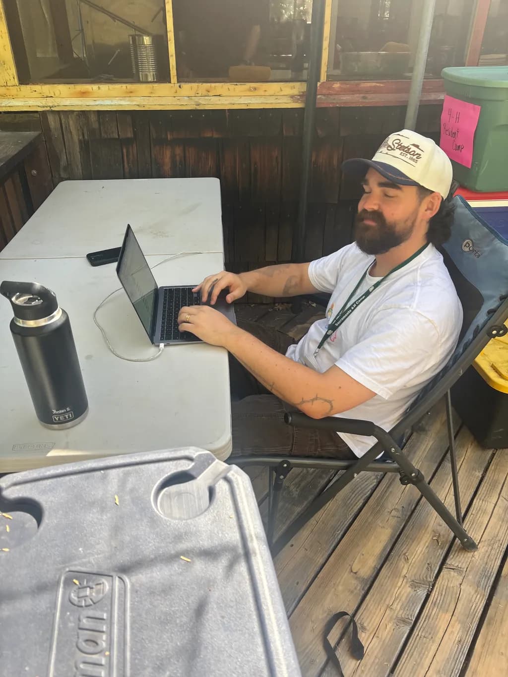 Laptop Break at the Dock