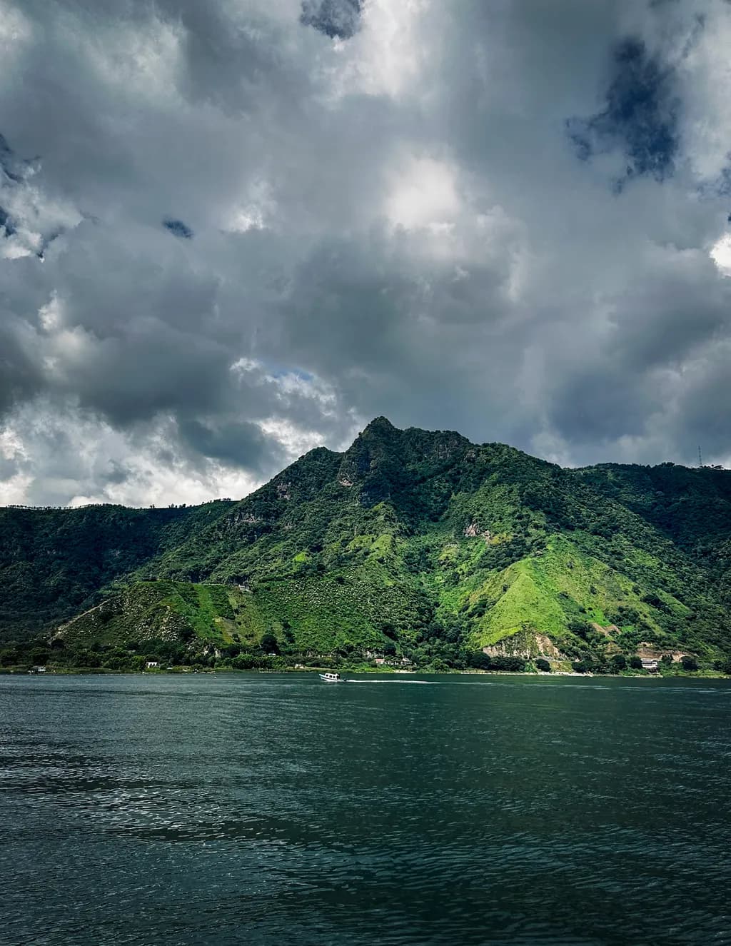 Mountain Lake Under Storm Clouds
