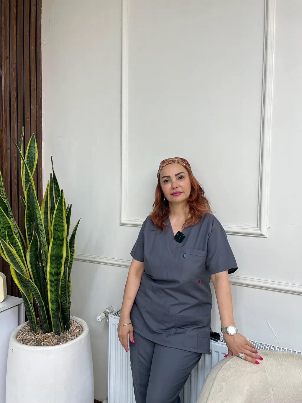 Portrait with Snake Plant
