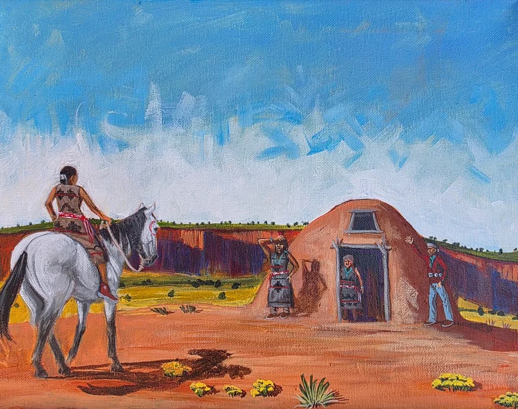 Riders at the Adobe Village
