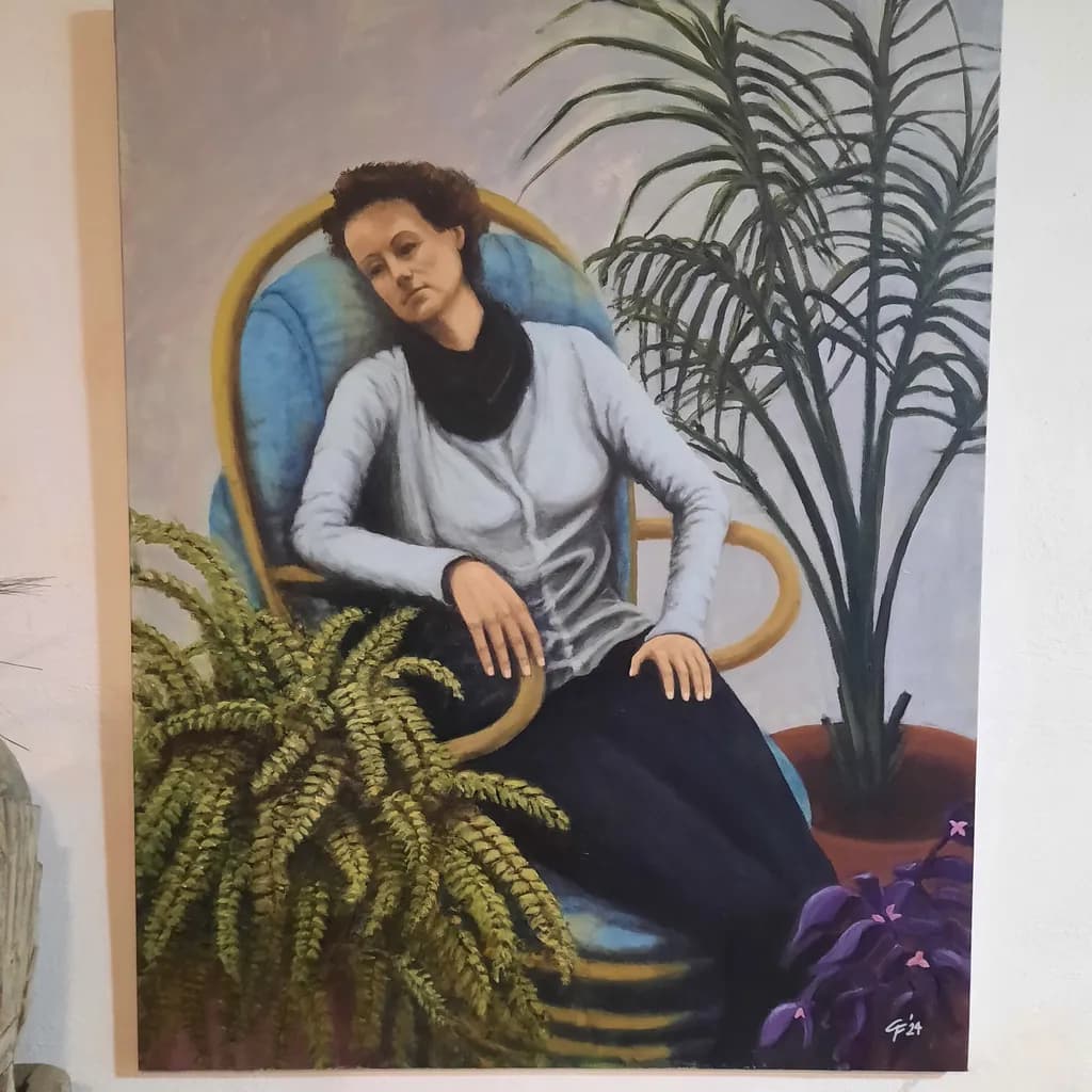 Woman Among Ferns