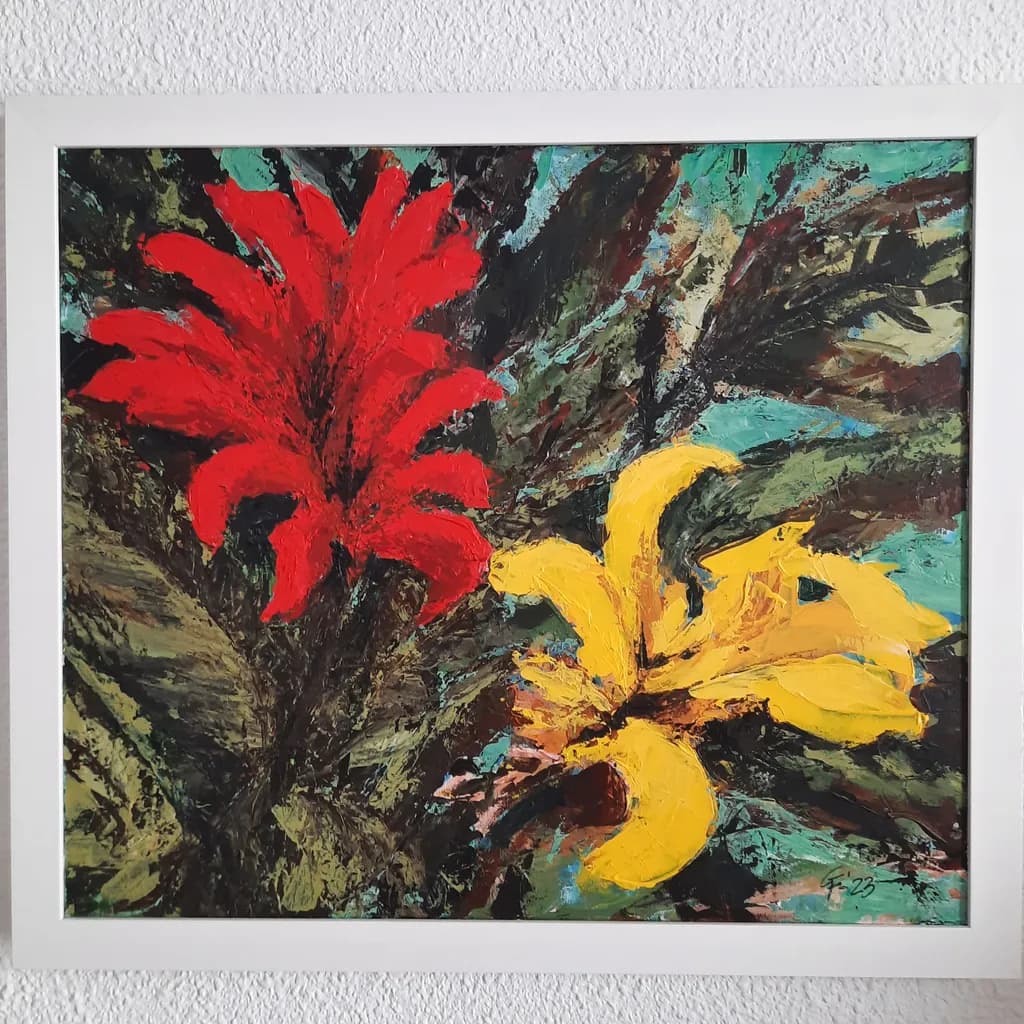 Red and Gold Blooms