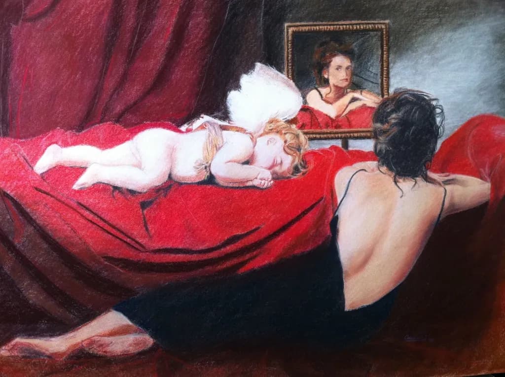 Mirror Study in Red