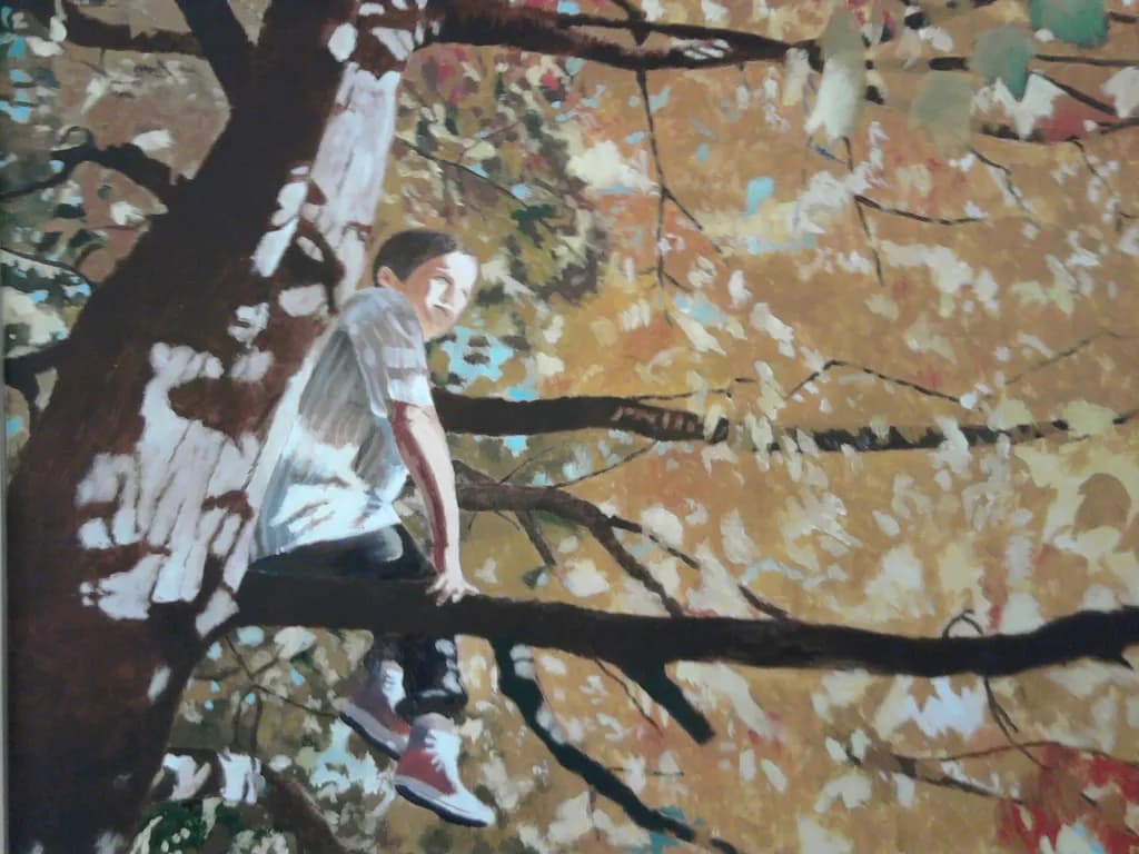 Climbing Through Autumn Trees