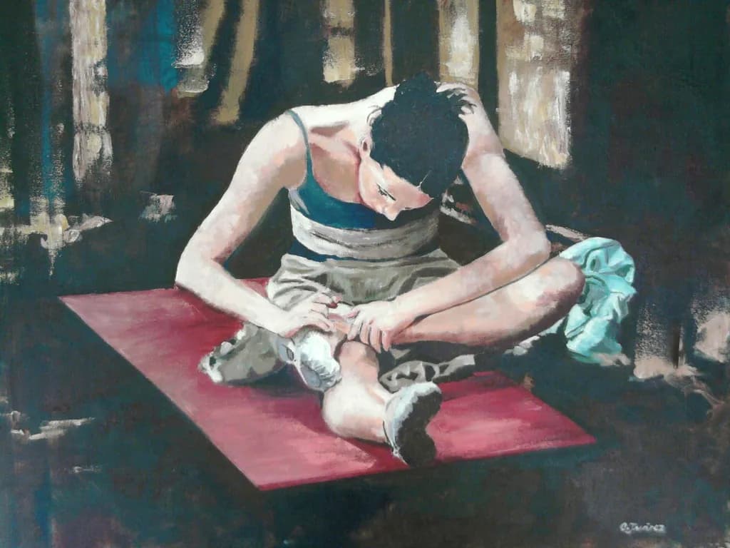 Ballerina Preparing Backstage