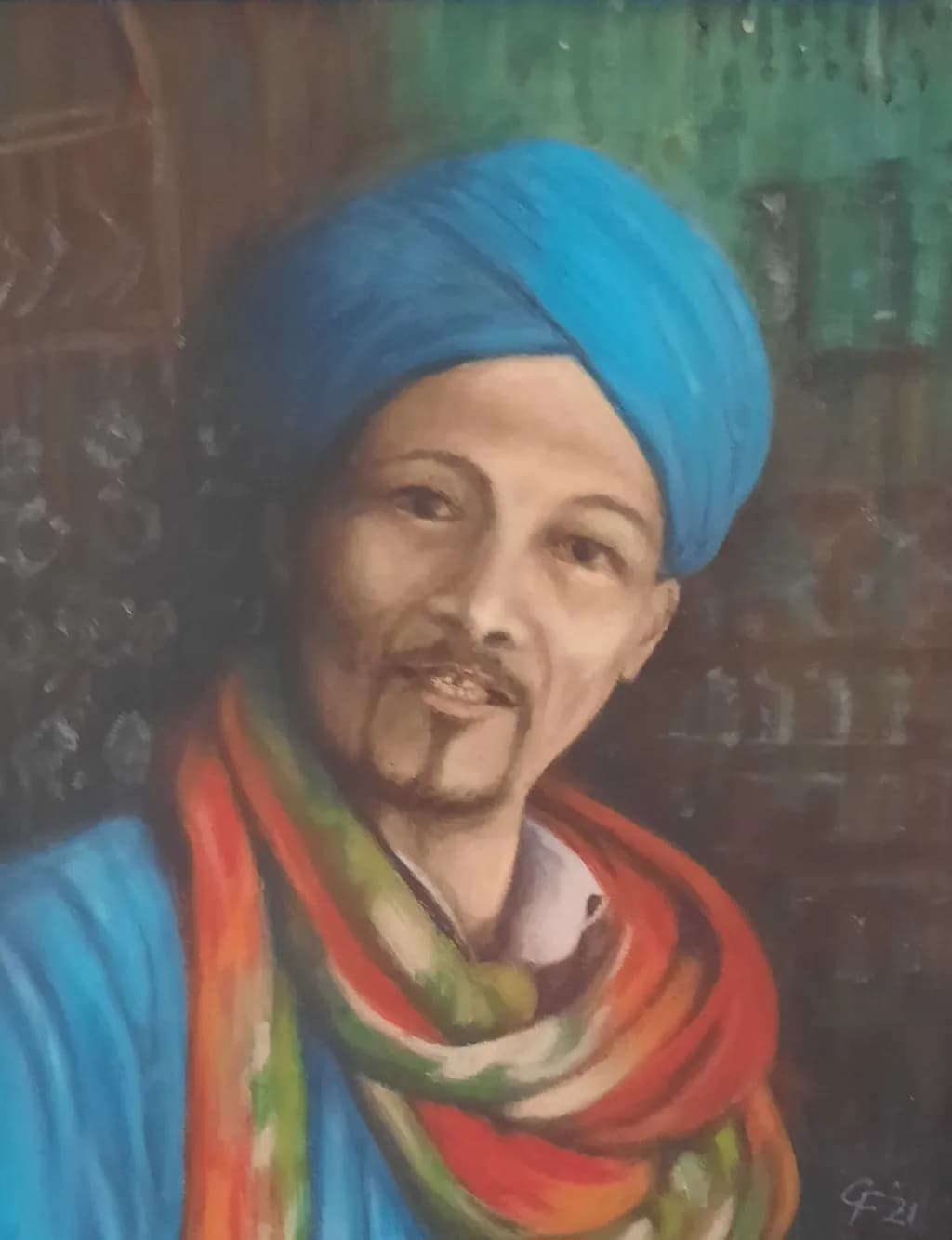 Blue Turban Portrait