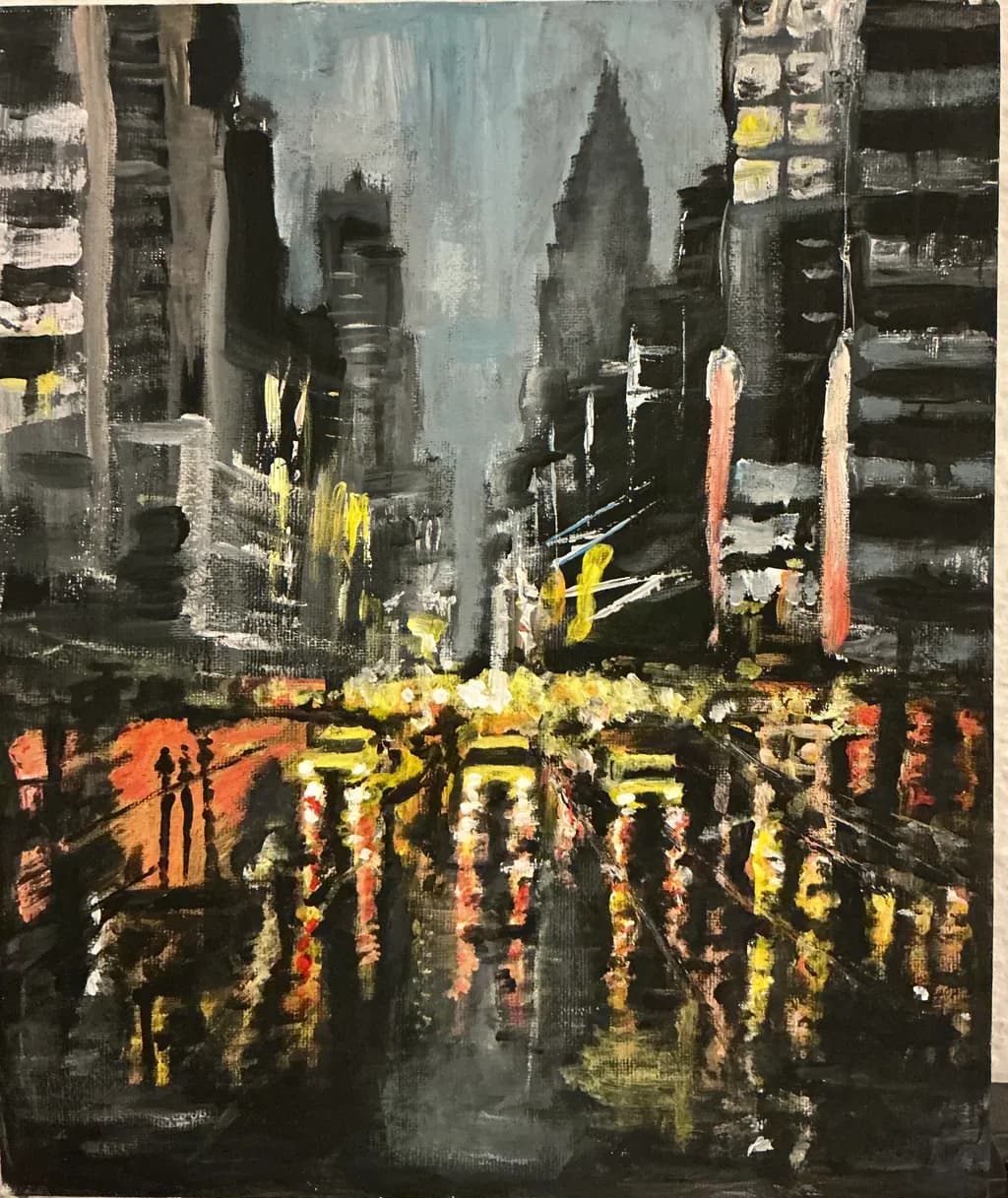 Rainlit City Reflections