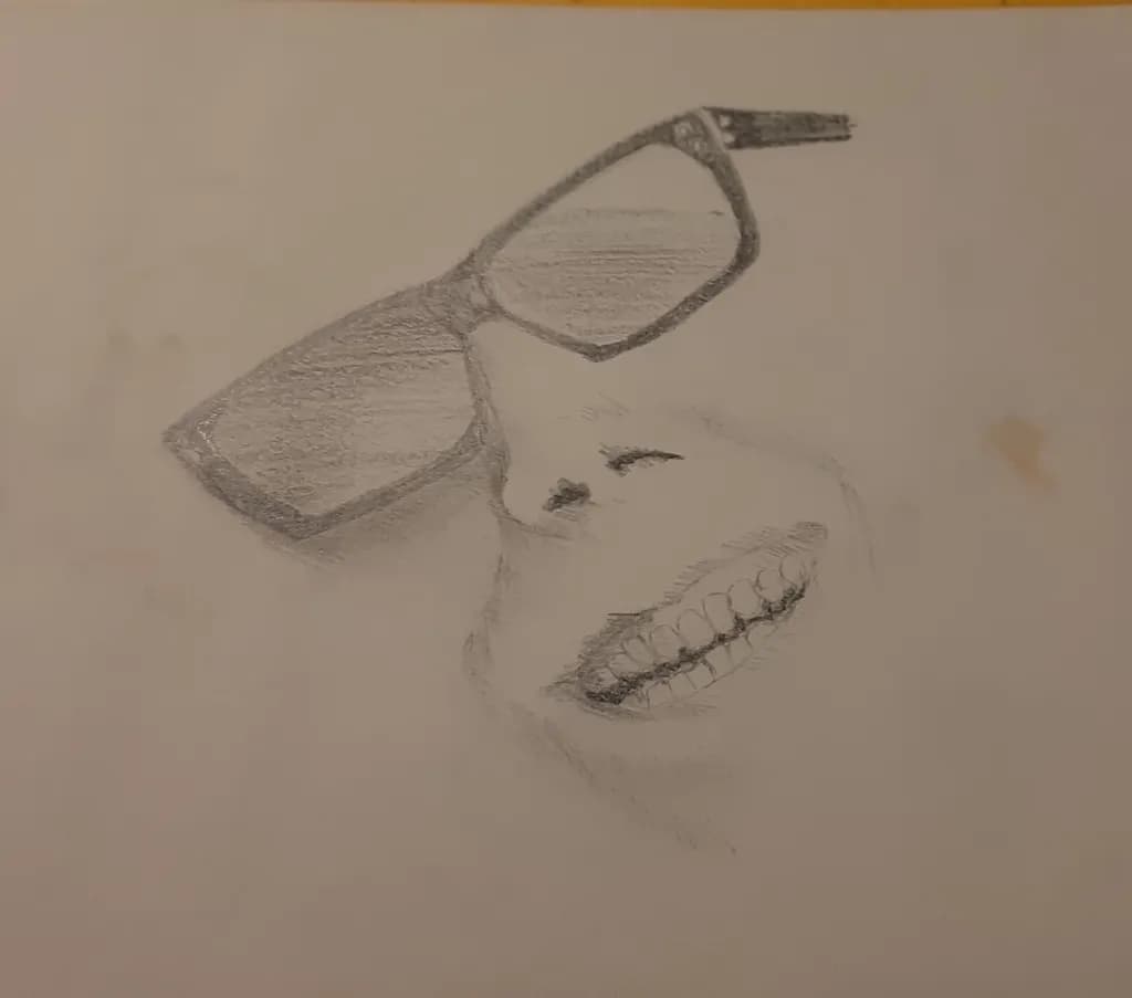 Smiling Behind Glasses