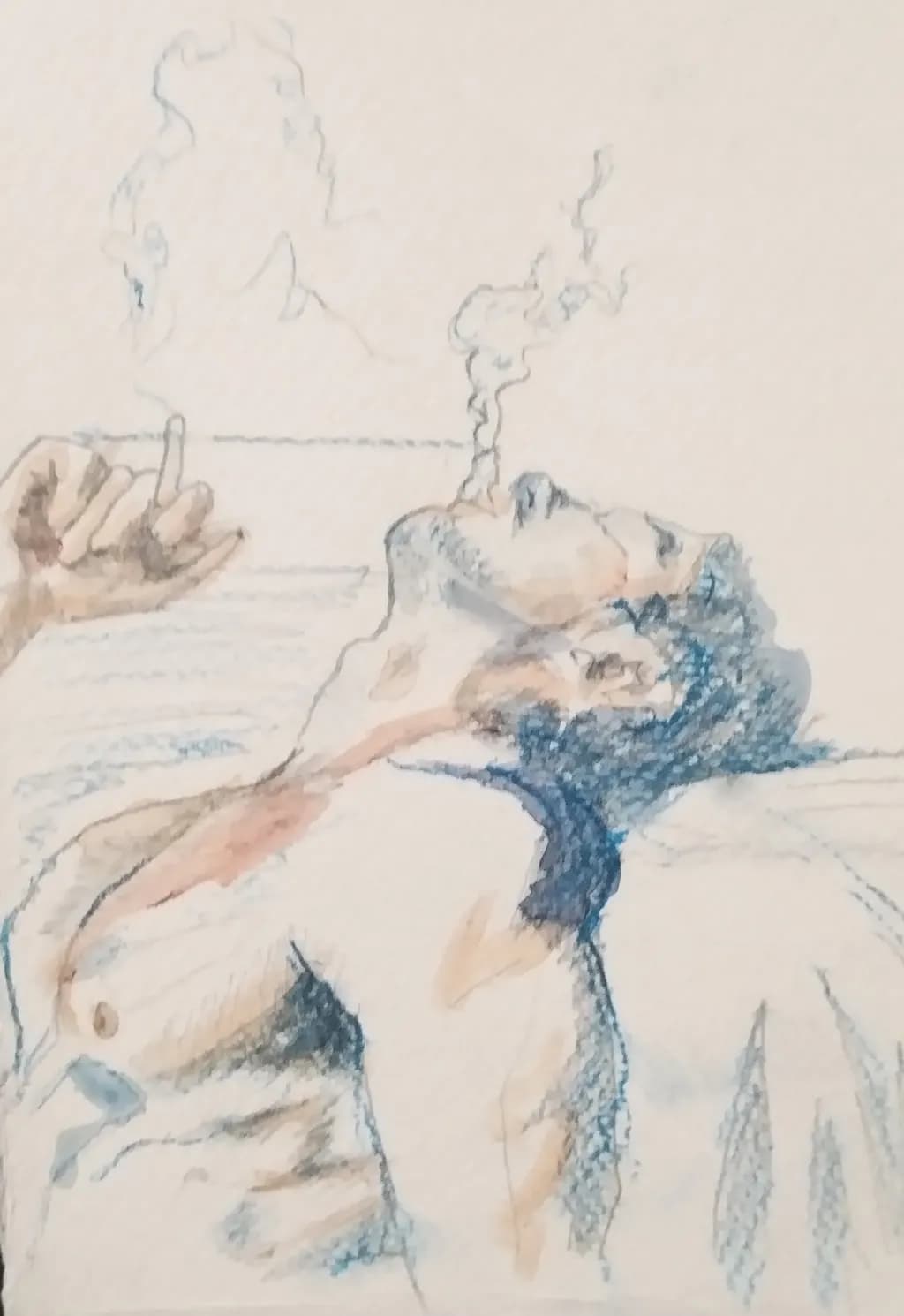 Reclining Figure with Smoke