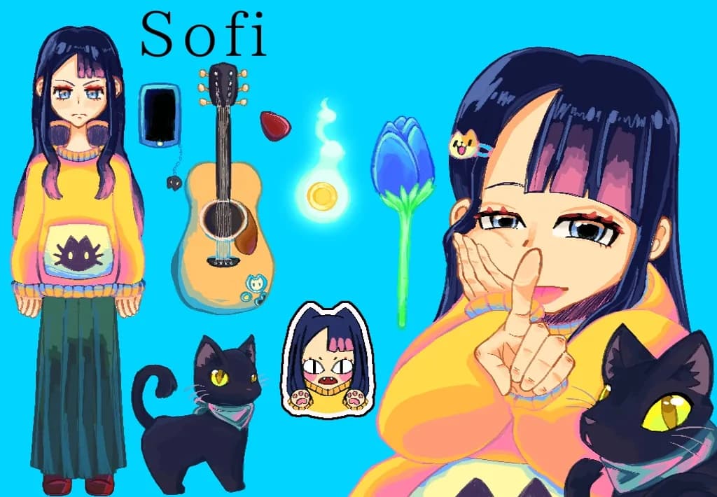 Sofi’s Cat-Note Collage