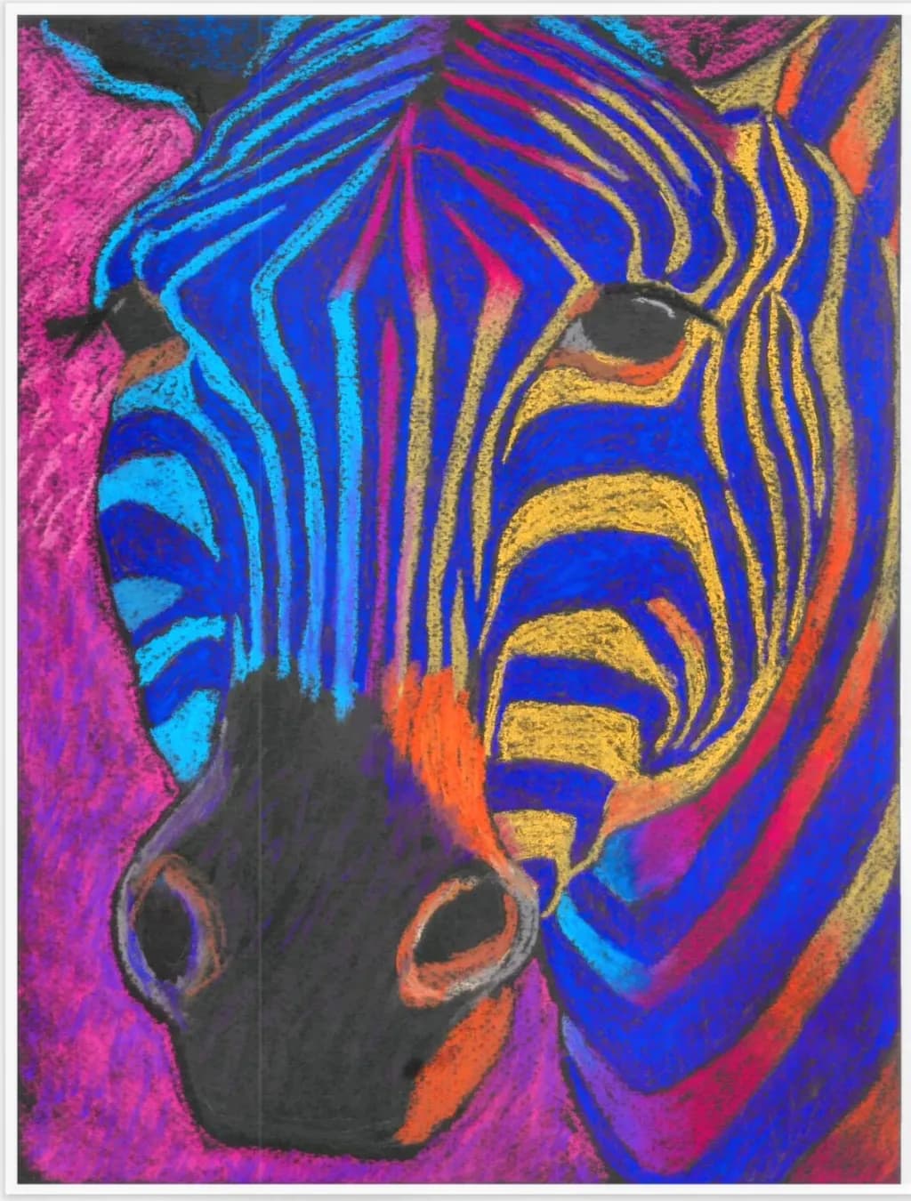 Chromatic Zebra Portrait