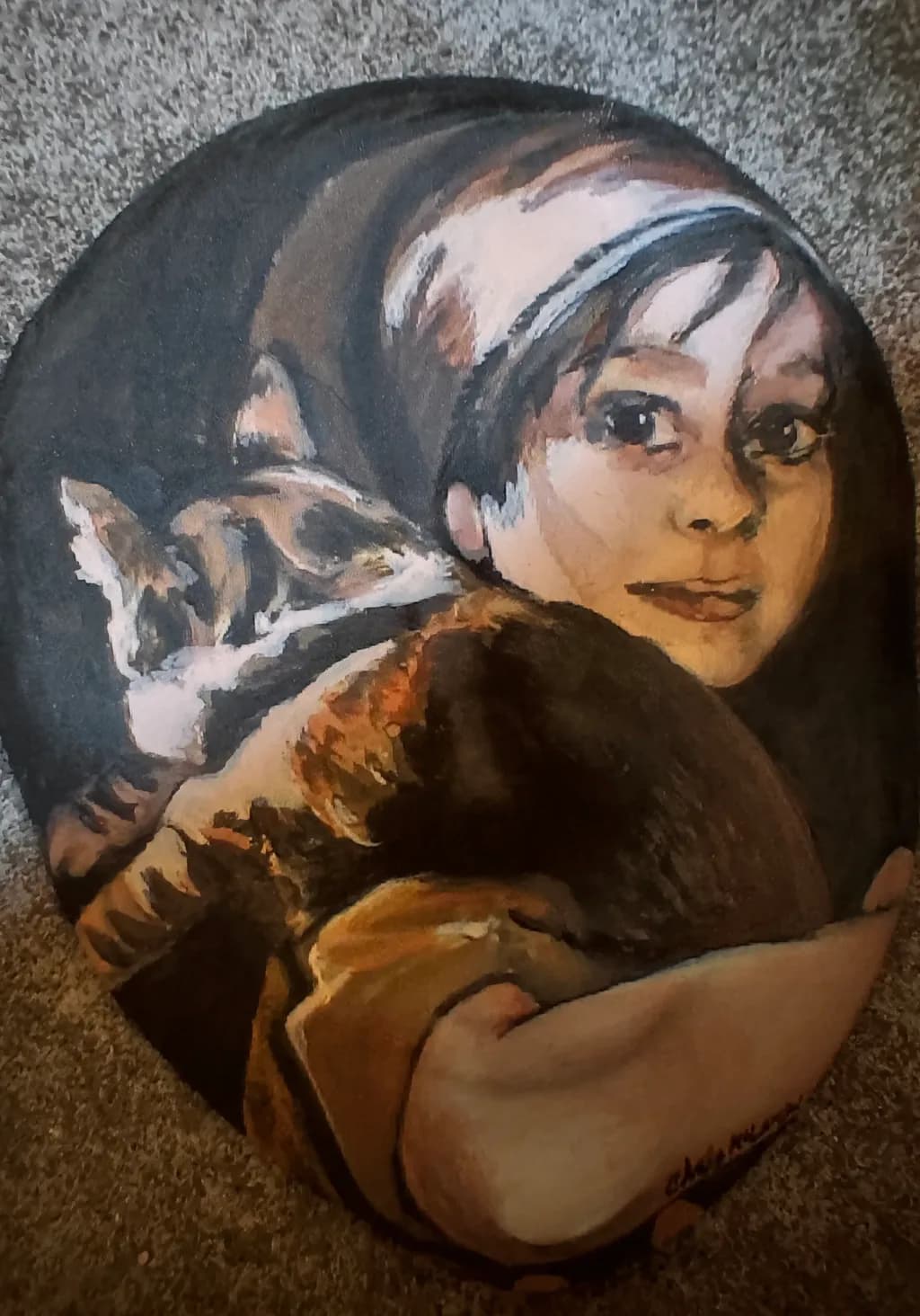 Girl with Wolf Companion