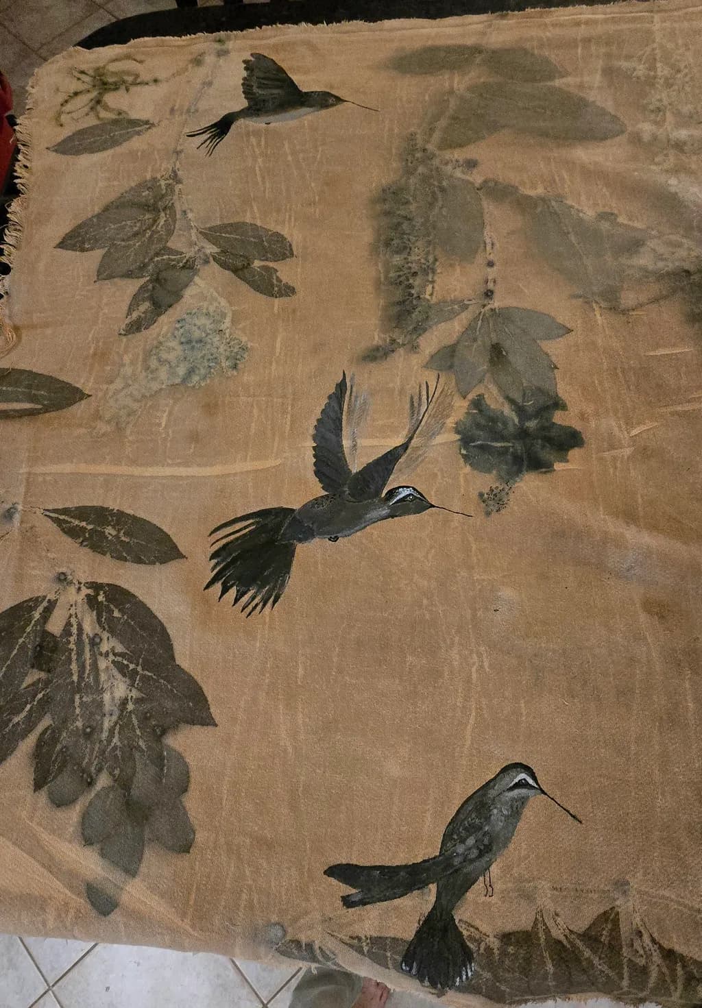 Hummingbirds Among Leaves
