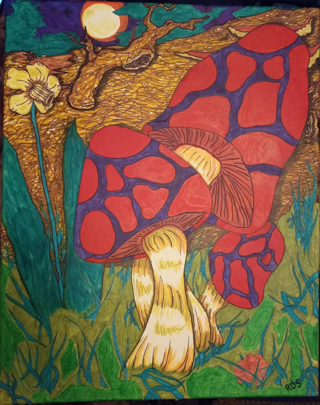 Psychedelic Forest Mushrooms