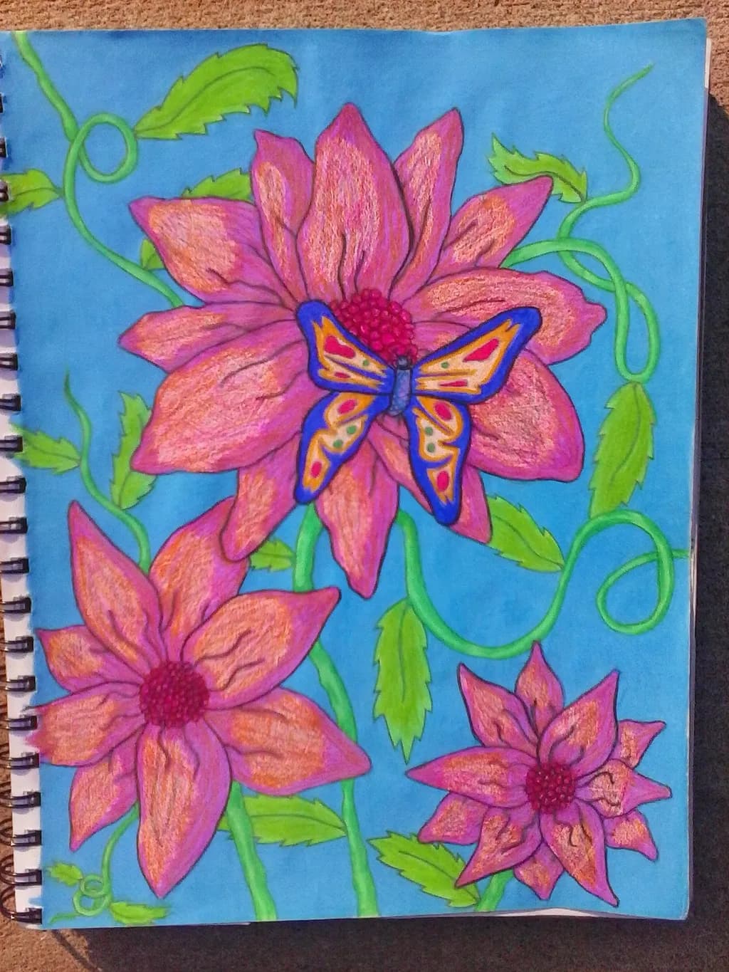 Butterfly Among Flowers
