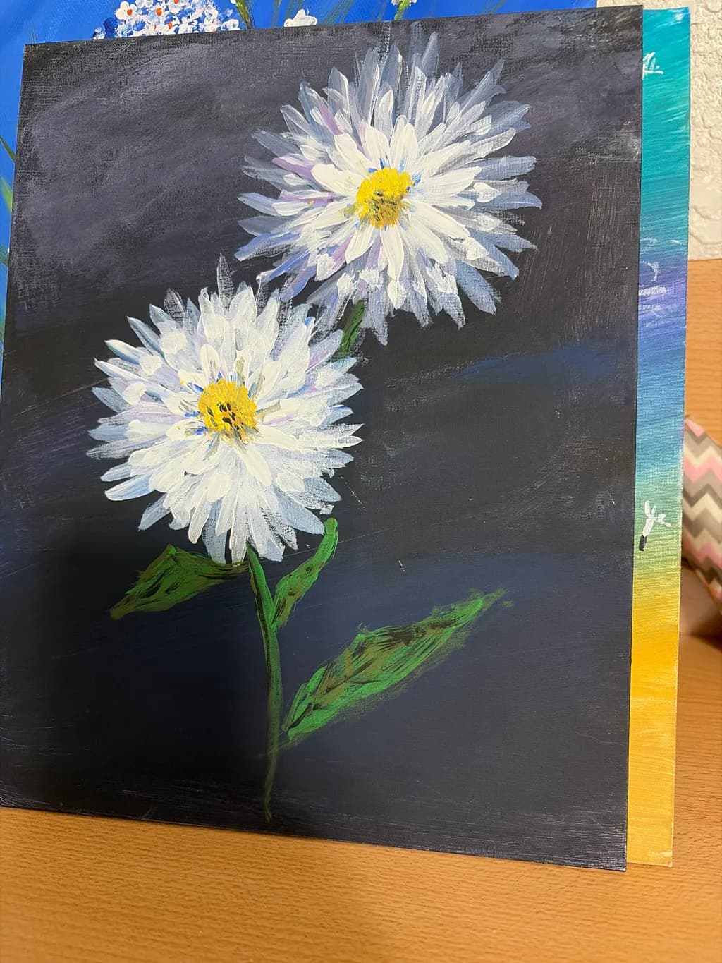 White Flowers on Black