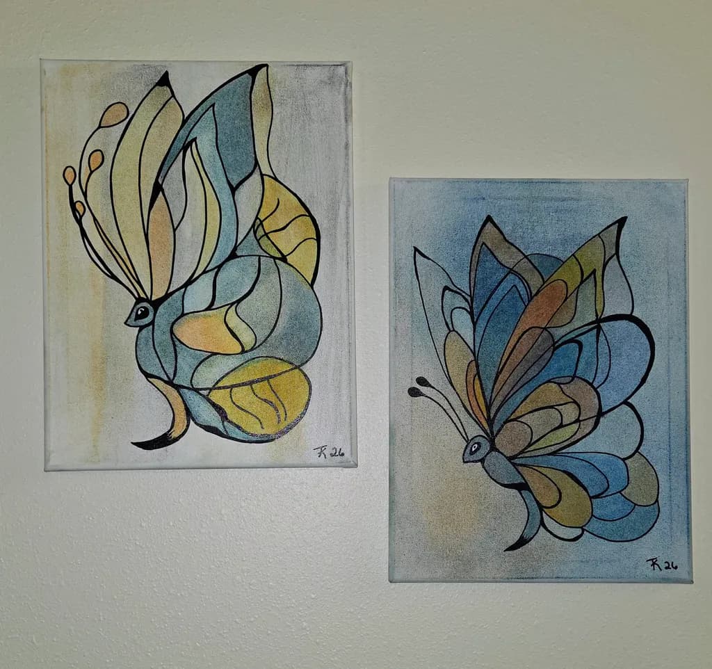 Twin Painted Butterflies