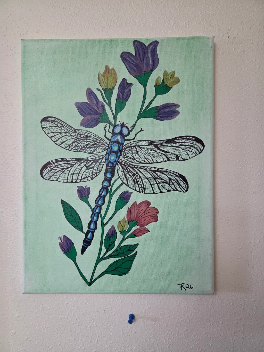Dragonfly Among Flowers
