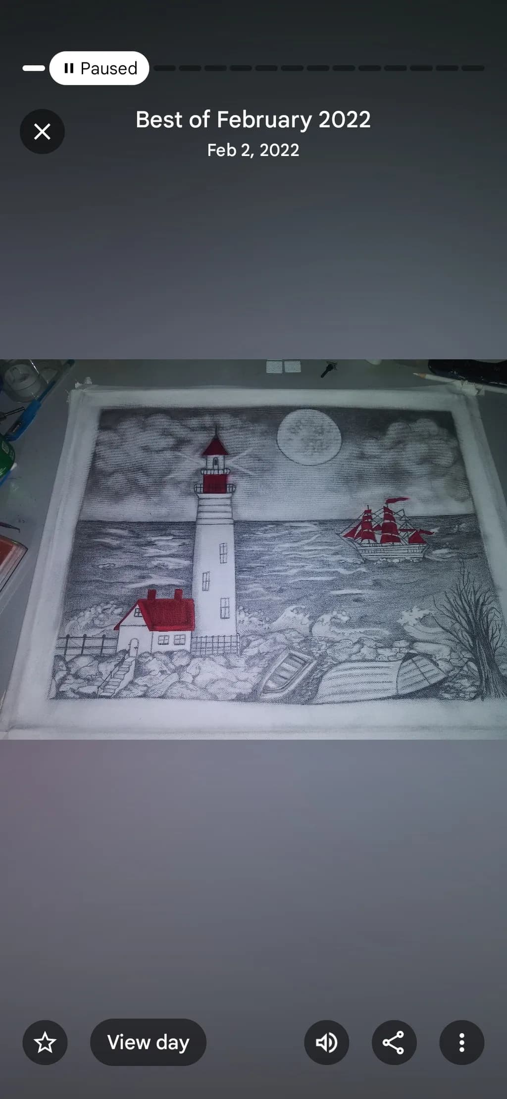 Moonlit Lighthouse Harbor