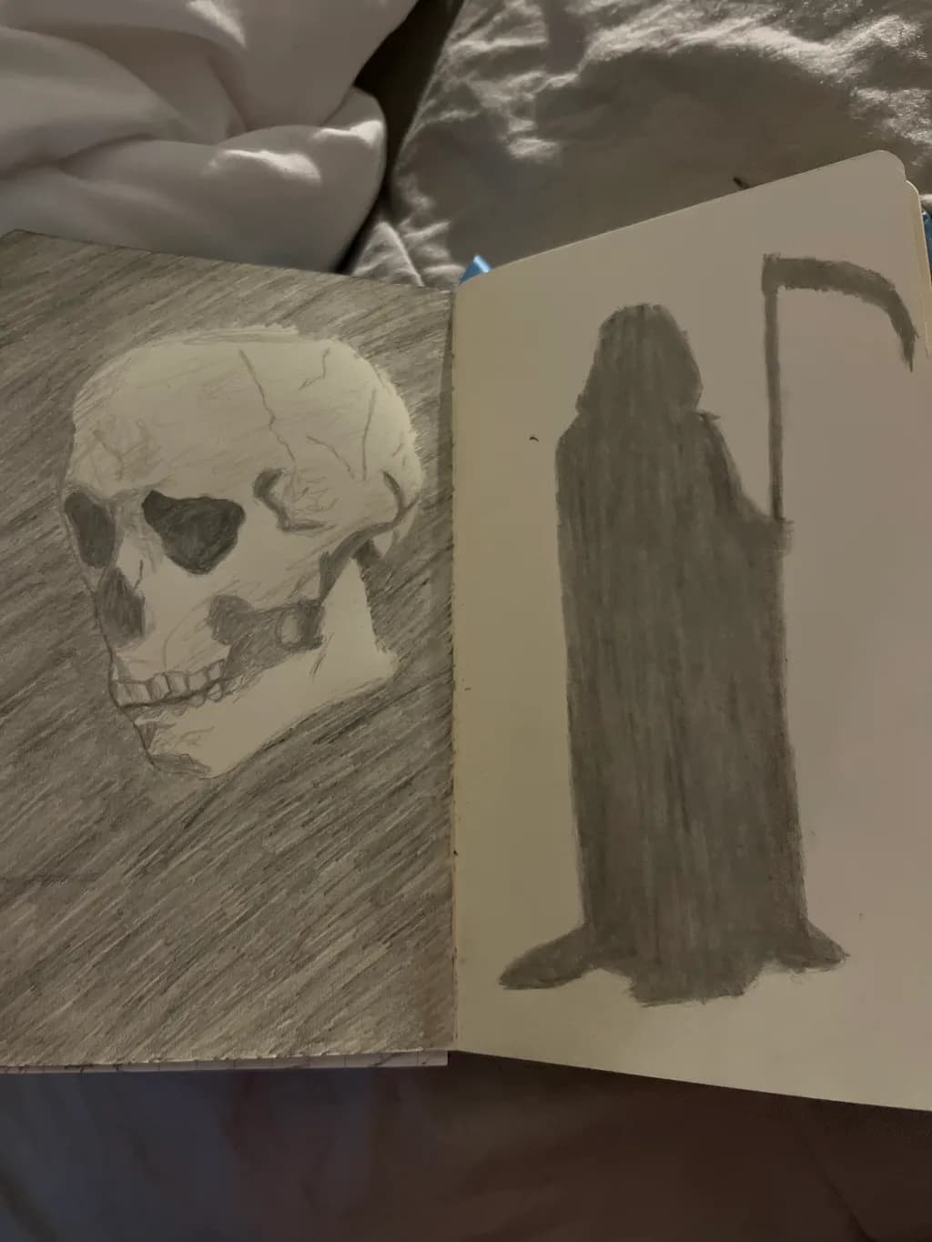 Skull and Shadow Figure
