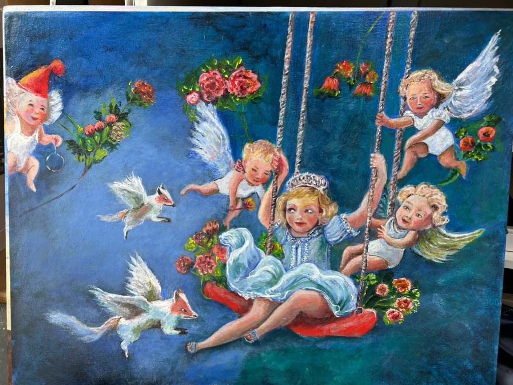 Angels on the Garden Swing