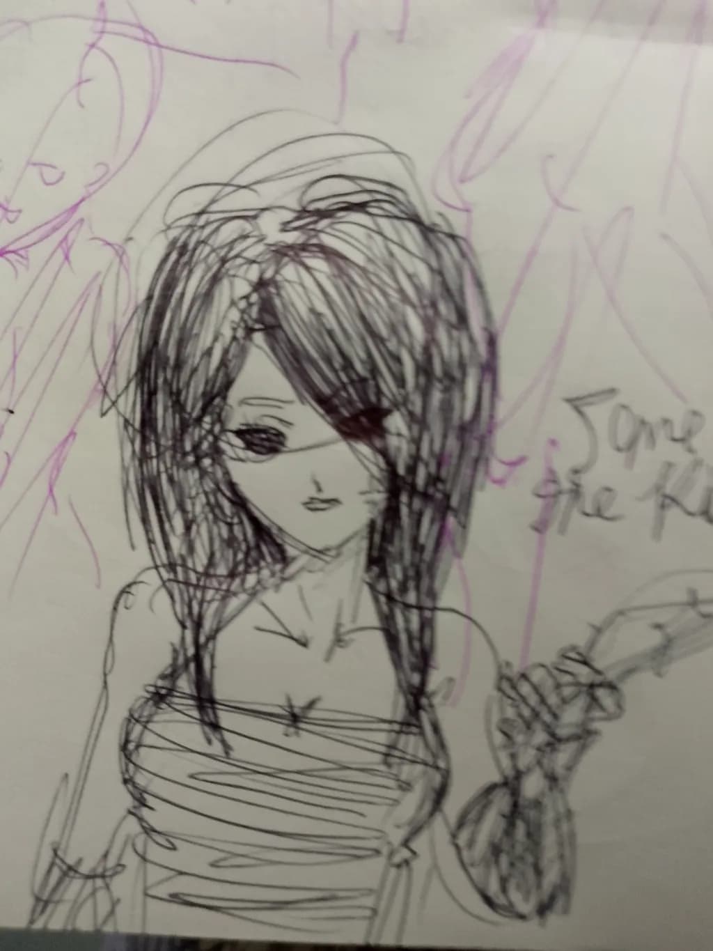 Guitarist in Sketch Lines