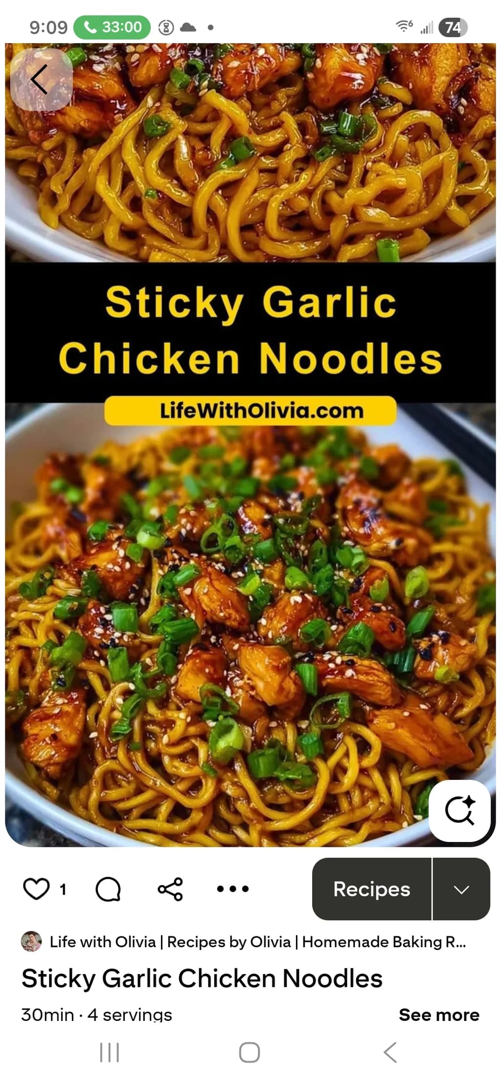 Sticky Garlic Chicken Noodles