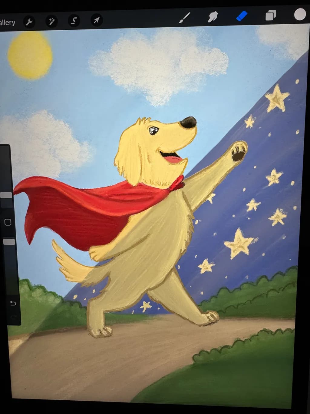 Superhero Dog Under the Stars
