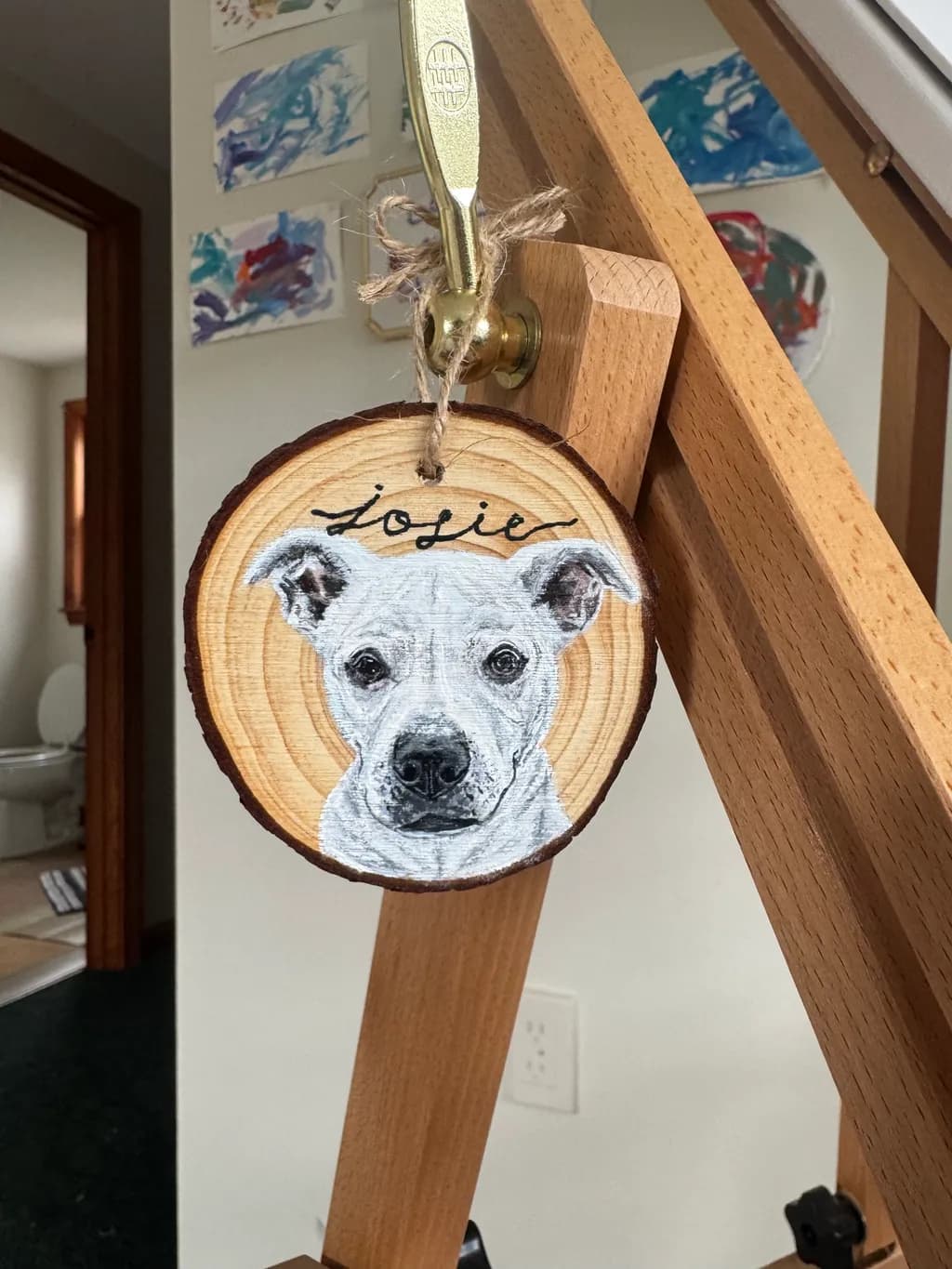 Lola Wood Slice Portrait