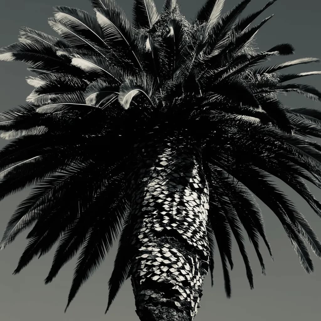 Monochrome Palm Majesty