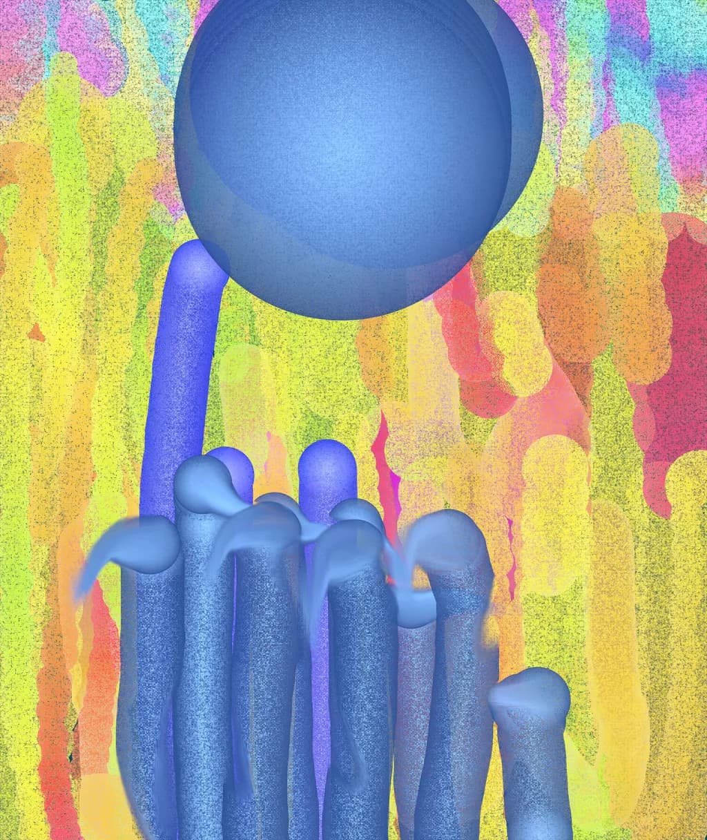Blue Hand, Color Field