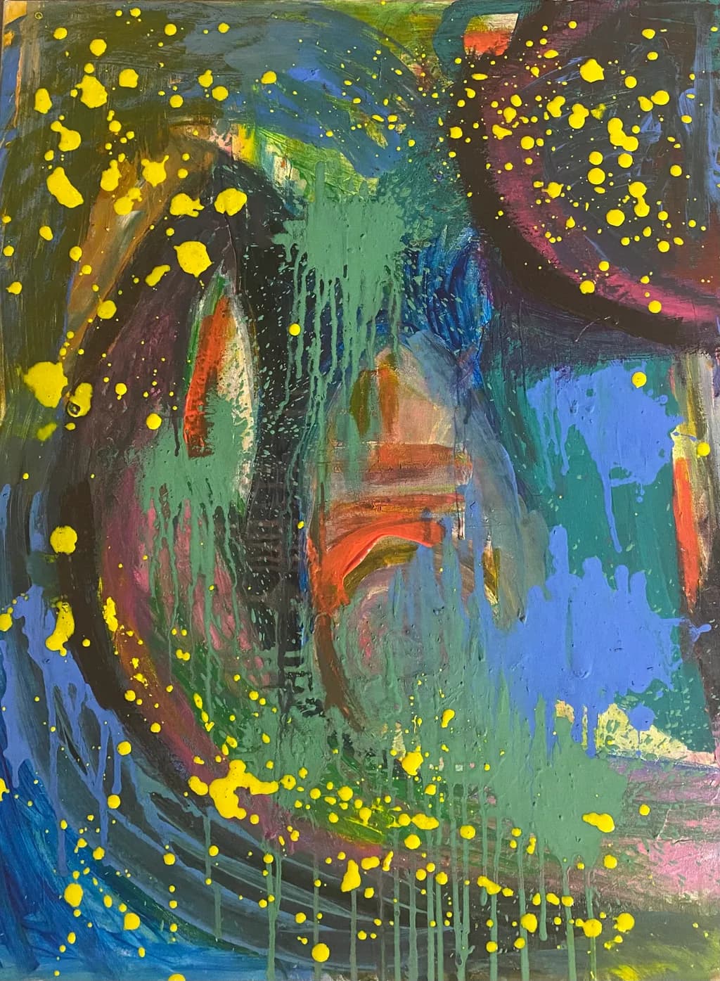Neon Rainfall Abstract