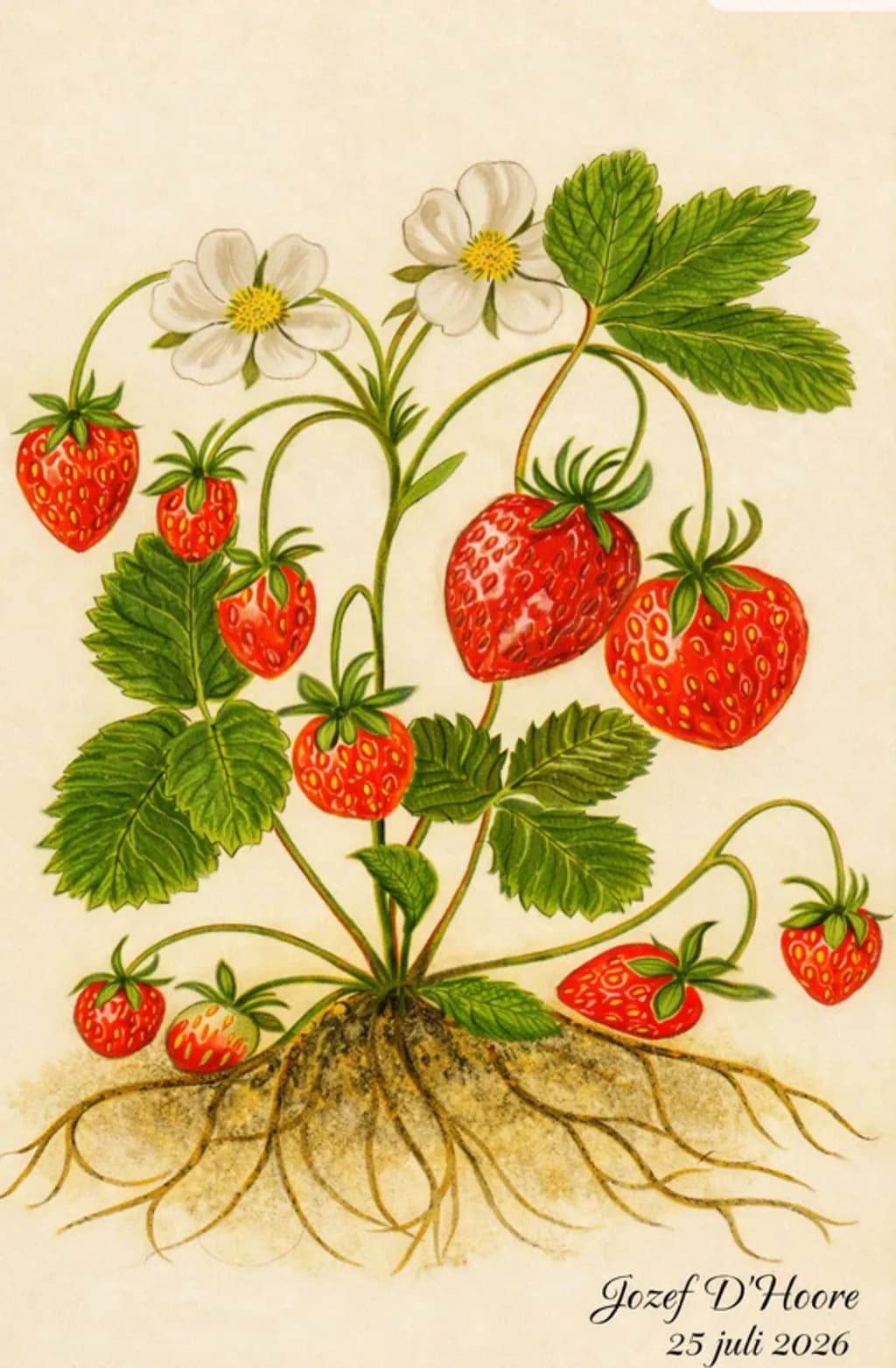 Strawberry Botanical Drawing