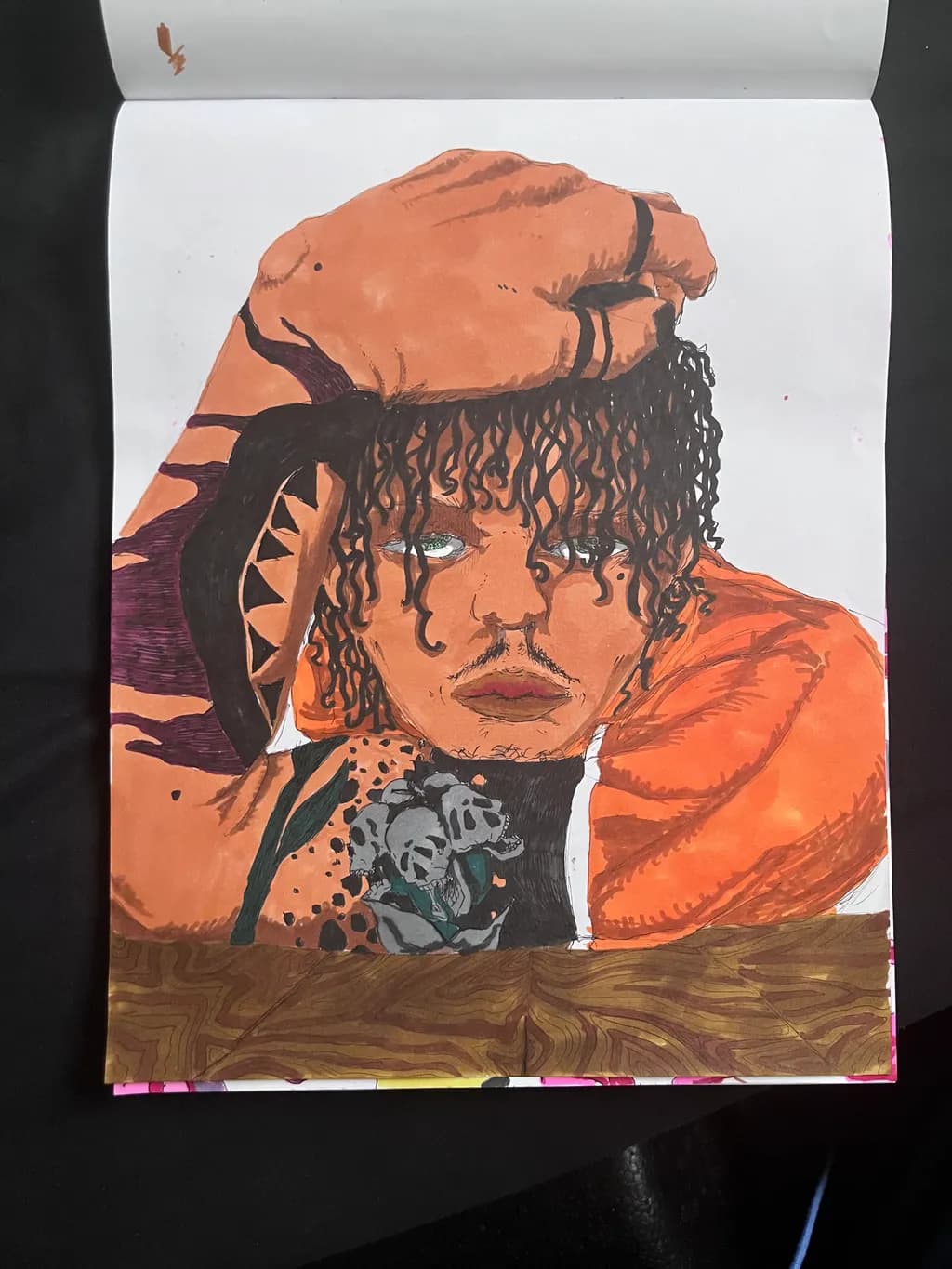 Orange Portrait in Braids