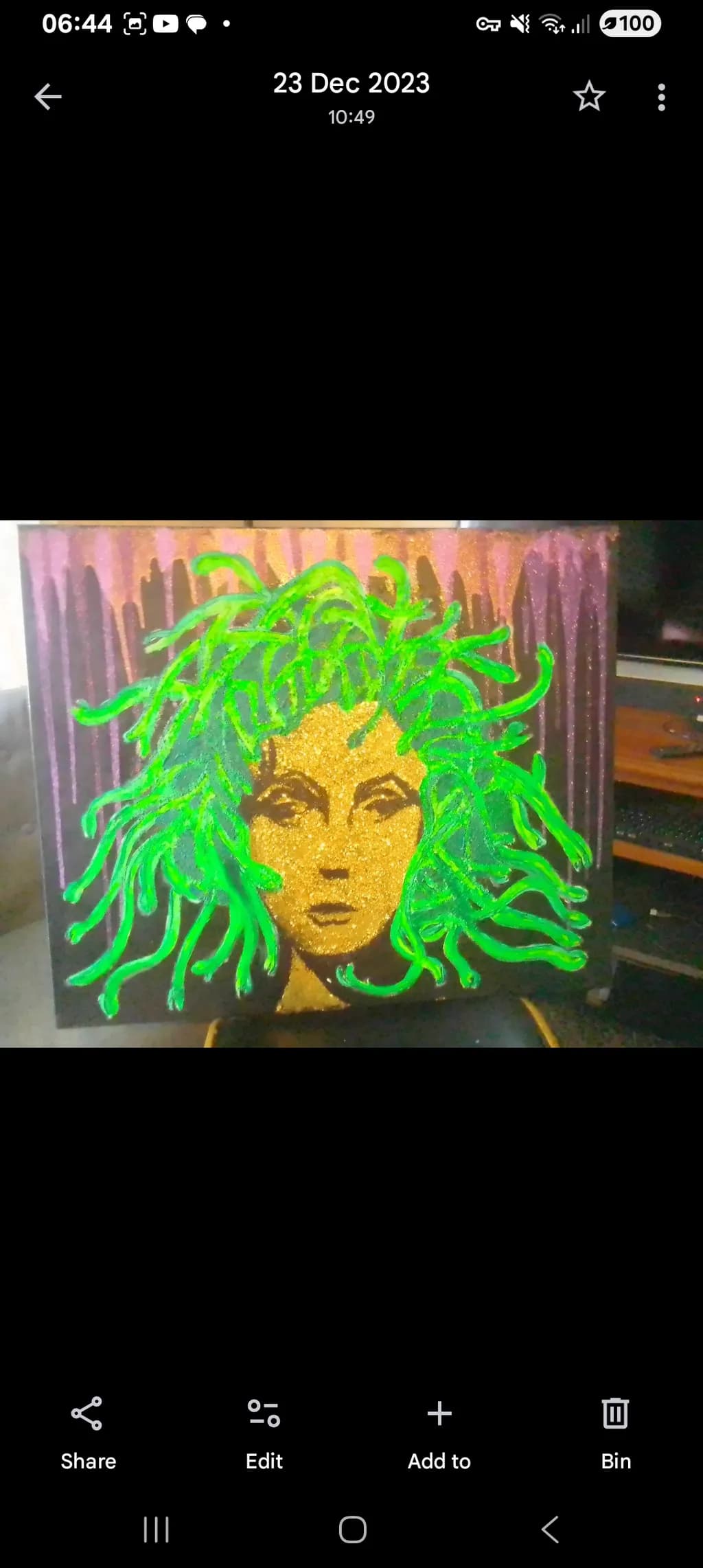 Golden Green-Haired Portrait