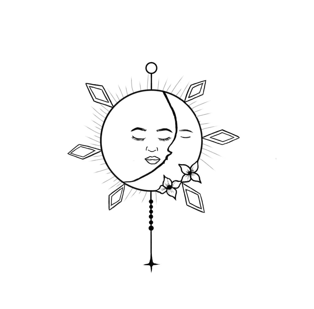 Sun & Moon Tattoo 