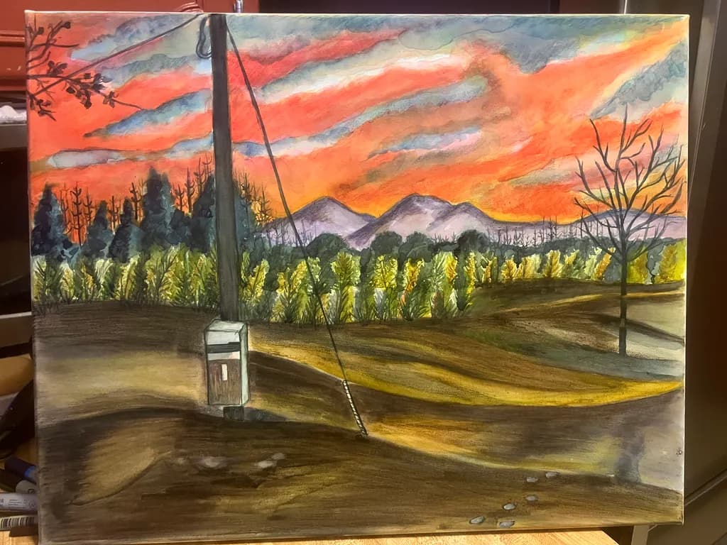 Mountain Sunset Fieldscape